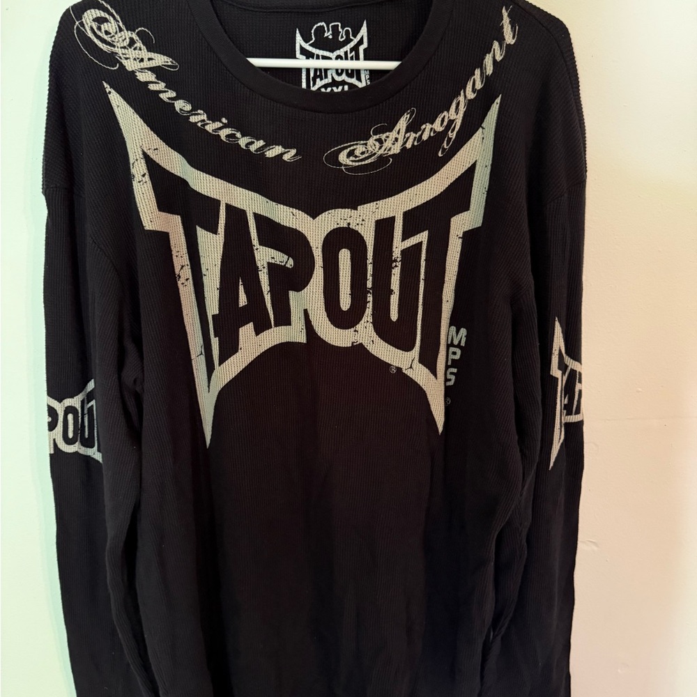 Tapout Thermal Shirt Size XXL Black Gold Dragon Y2K Grunge Streetwear Skate MMA
